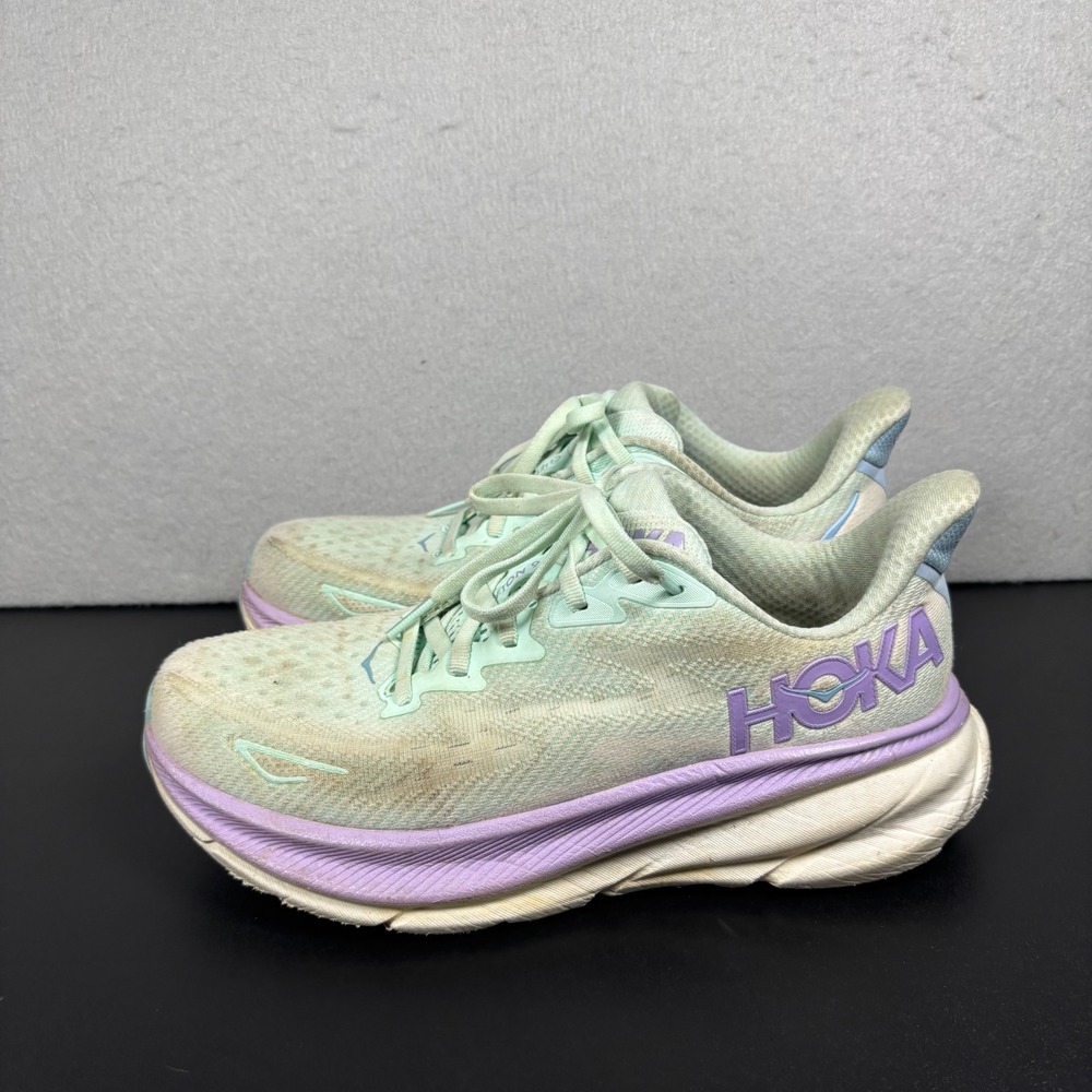 HOKA ONE ONE Clifton 9 Sunlit Ocean Lilac Mist Womens 8B Sneakers 1127896-SOLM